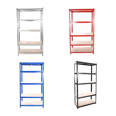 5 Tier Metal Shelving Bays Unit Boltless Racking Shelves Heavy Duty Storage Shed • £18.99