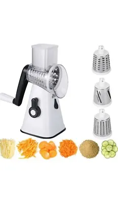 3-In-1 Rotary Food Slicer Chopper Cheese Grater Fruit Vegetable Shredder Cutter  • £11.49