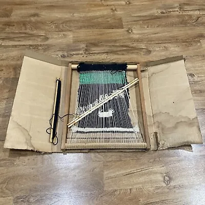 Vintage Small Wood Loom Rug Carpet Weaving 18 X 24  • $75