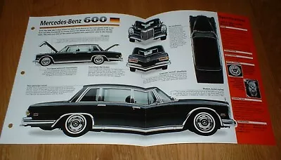 ★★1963 Mercedes-benz 600 Spec Sheet Brochure Poster Print Photo 63-64-65★★ • $11.99