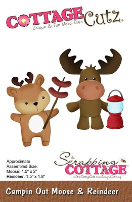 New Scrapping Cottage Cutz Metal Cutting Die Campin Out Moose And Reindeer  • £14