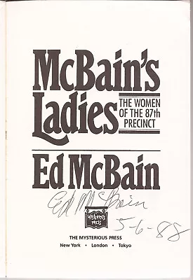 McBain's Ladies By Ed McBain Signed ARC Softcover 1st 1988 PROOF AUTOGRAPHED • $50