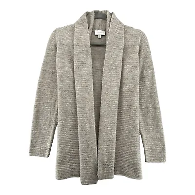 Lucky Brand Women Sweater Small Beige Cardigan Long Sleeve Waterfall Open Front • £19.29