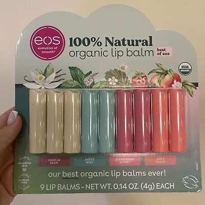 EOS 9 PACK 100% Natural Organic Lip Balm  Vanilla Mint Strawberry Peach • $26.99