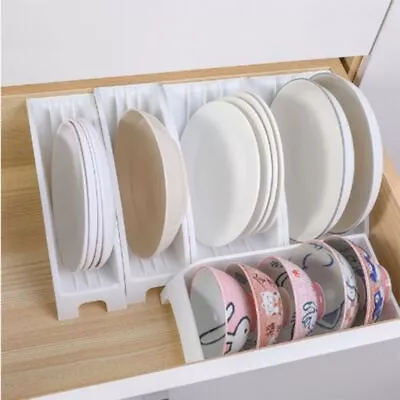 Plate Bowl Storage Holder Ventilated Organizer Rack Dish Drainage Shelf Kitchen • $12.45