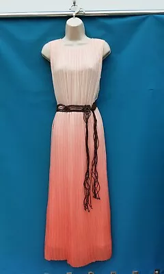 £7.99 • Buy Long Dress,hippie,boho,folk,60's,70's,80's Vintage Style,peach Dip Dye,size 8-10