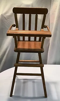 Vintage Wooden Doll High Chair 27” Pullover Tray • $50