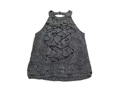 ECI New Yorkgray & Black Geometric Sleeveless Ruffled Topwomens 4 • $3