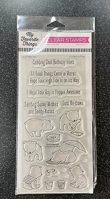 MFT-My Favorite Things Beach Bear Clear Stamp Set-No Longer Available/New • $9.50