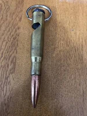 Vintage Large Brass Bullet Keychain Bottle Opener 5.5” Hunters Gift Idea • $9.99