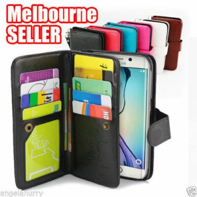 $10.96 • Buy For Samsung Galaxy S7 Edge S8 Plus Case, Card Magnetic Flip Leather WALLET