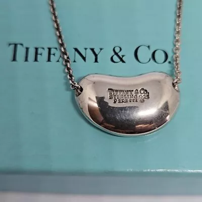 Tiffany & Co Bean 20mm Necklace Pendant Only Sterling Silver SV925 Elsa Peretti • $73