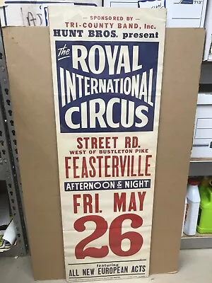 $9.77 • Buy Vintage Royal International Circus Poster 14 X42   Hunt Bros Production/feaster