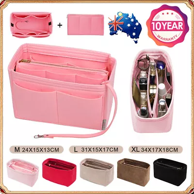 $11.99 • Buy Travel Organizer Handbag Felt Bag Tote Liner Purse Pouch Insert Women 3 Sizes