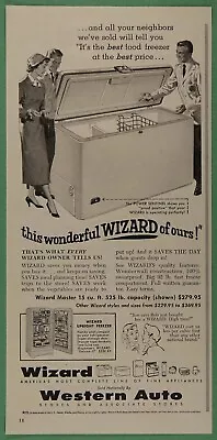 Wizard Master Western Auto Chest Upright Freezer Vintage Print Ad 1956 • $9.95