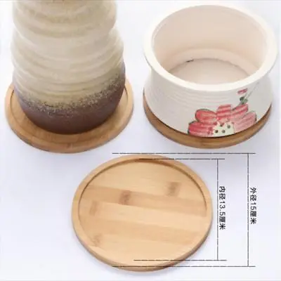 £3.37 • Buy Round Small Medium Large Wooden Plant Pot Saucer Water Tray Base LC