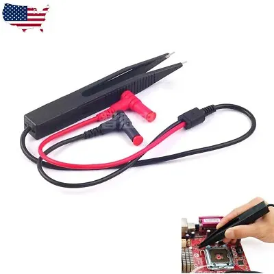 SMD SMT Chip Test Lead Probe Multimeter Meter Tweezer Capacitor Resistance NEW!! • $8.80