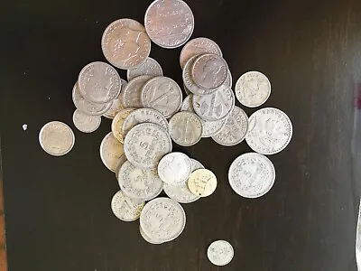 38 Vintage French Francs Coins: Including A 1930 10 Centimes Indo-chine Francais • $17