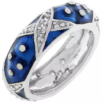 Marbled Navy Blue Enamel Ring • $19.88