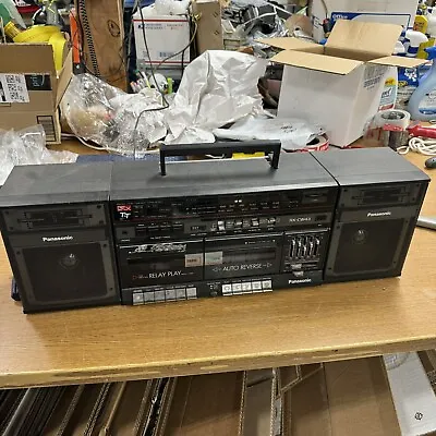 Vintage Panasonic RX-CW43 Double Cassette Stereo Ghetto Blaster Boombox - READ • $65