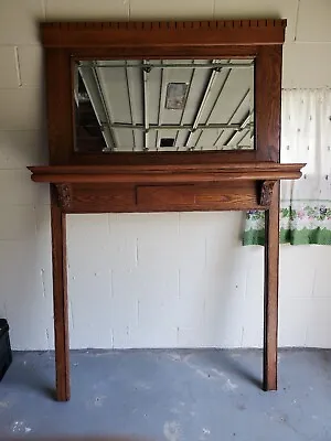 Antique Oak Fireplace Mantel (Pickup Only) • $195