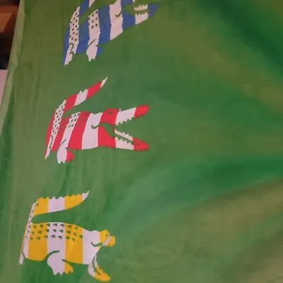 Vintage Izod Lacoste Beach Towel Green Colorful With Alligators 35  X 67” Pool • £18.53