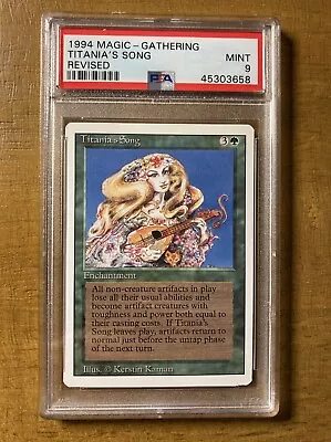 Magic The Gathering ✨TITANIA’S SONG✨ Revised Edition PSA 9 MINT 1994 Low Pop • $98.50