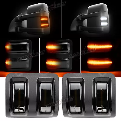 For Ford F250 F350 08-2016 Smoked-Lens LED Side Mirror Marker Lights Switchback◮ • $17.48