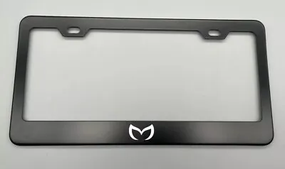 Devil Mazda Logo BLACK Stainless Steel License Plate Frame Laser Engraved • $11.95