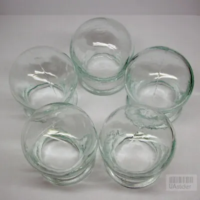 LOT 5 ANTIQUE Medical Phlebotomy BLOOD LETTING FIRE CUPPING GLASS CUPS Set USSR • $10.95