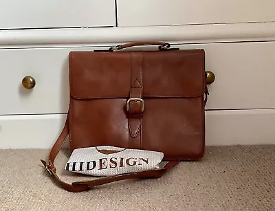 Hidesign Unisex Leather Laptop Satchel Messenger Bag • £35