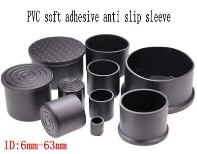 Round Black PVC Rubber Pipe Table Chair Feet Tubing End Cover Caps Cap 6mm~63mm • $138.16