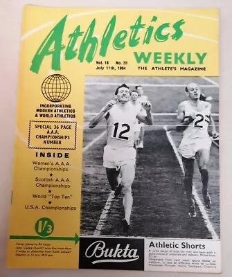£3.25 • Buy MAGAZINE - Athletics Weekly Magazine Vol #18 No #28 Dated July 1964 