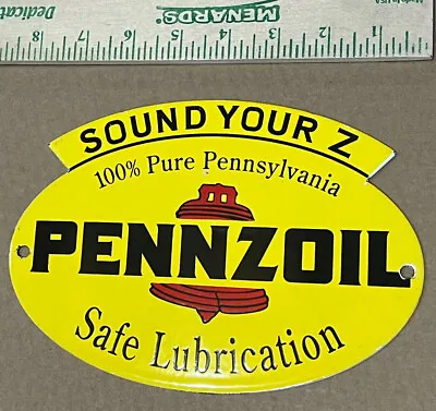 Vintage Style Sound Your Z Pennzoil   Service Die-cut Porcelain  Sign • $59