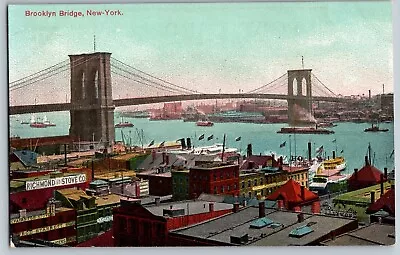 New York NY - Panoramic View Of Brooklyn Bridge - Vintage Postcards - Unposted • $11.04