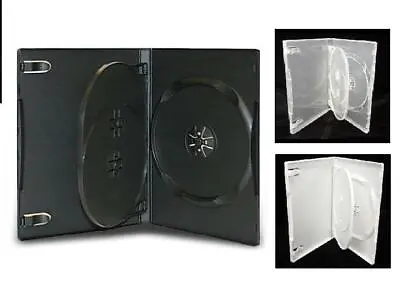 Multi-Disc (234 Or 6) 14mm DVD Cases *Tray/No Tray* (3-pack) Black*Clear*White • $2.99