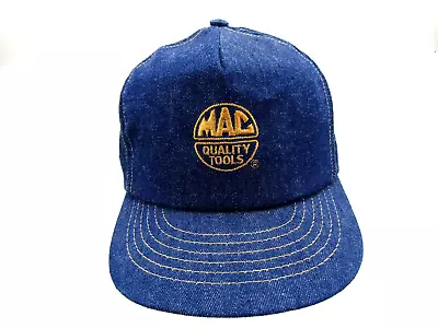 VINTAGE MAC Quality Tools Hat Adjustable Snapback Swingster Denim Cap Logo Blue • $13.49