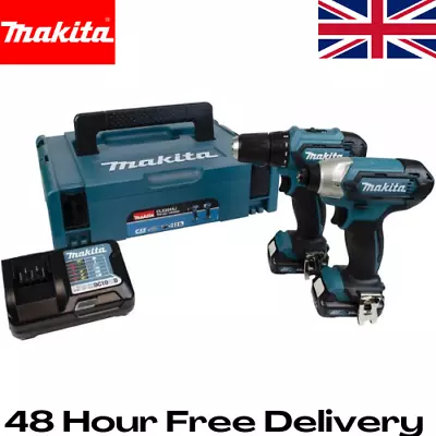 Makita 12v 2 X 2.0Ah Twin Pack Cordless Combi Drill And Impact Driver CLX224AJ • £199.97