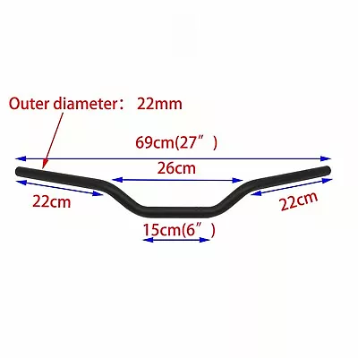 7/8  Motorcycle Handlebars Drag Z Bar For Harley Honda Yamaha Suzuki Chopper • $28.77