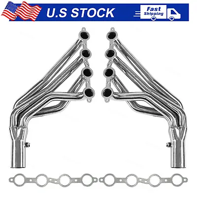 Long Tube Stainless Steel Headers W Gaskets For Chevy GMC 07-14 4.8L 5.3L 6.0L • $165.29