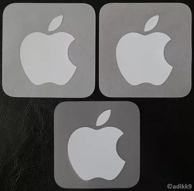 3 X GENUINE APPLE IPHONE WHITE LOGO DECAL STICKERS 4.5cm X 5.6cm BRAND NEW • £4.95