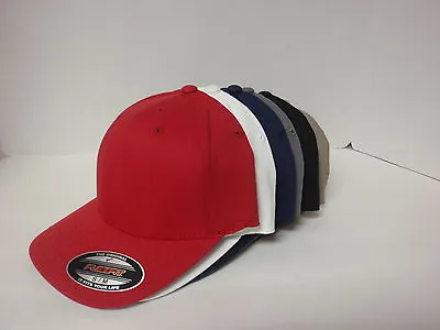 Plain Baseball Fitted Cap Flexfit 5001 Solid Blank Flex Fit Hat Yupoong Sized • $8.50