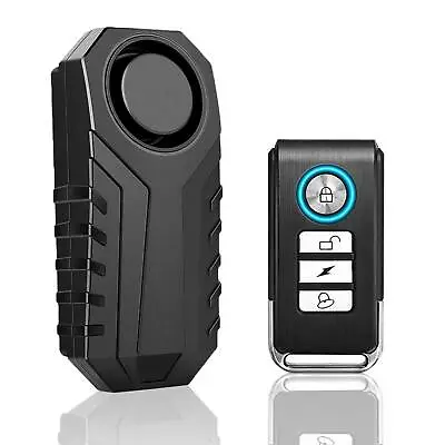 Wireless Bike Alarm With Remote 113dB Anti-Theft Vibration Motorcycle Waterproof • $15.99