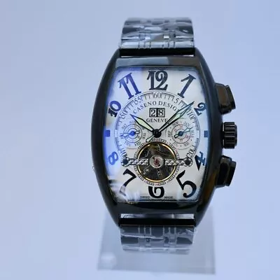 Luxury Tourbillon Skeleton Automatic Mechanical Watches Mens Wrist Swiss Steel • $105.48