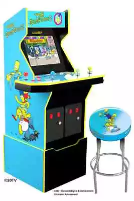 NEW Arcade1UP The Simpsons Live Arcade Cabinet With Riser & Lit Marquee 4 Player • $350