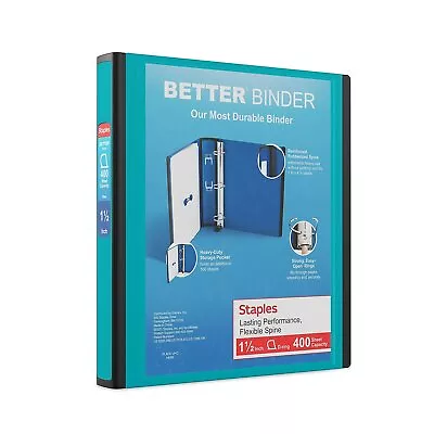 Staples 1.5  3-Ring Better Binder Teal (13468-CC) 651742 • $10.98