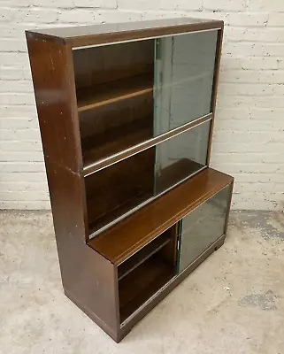 Minty Oxford 3 Tier Library Barristers Stacking Glazed Bookcase (Can Deliver) • £195