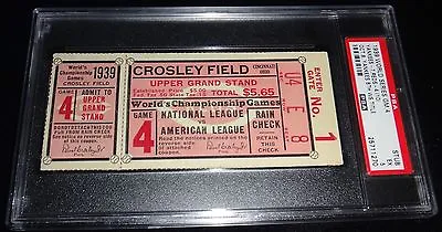 $1499.99 • Buy 1939 World Series Game 4 Ticket  Yankees Clincher WIN 8TH WS Title  PSA 5 Rare!!