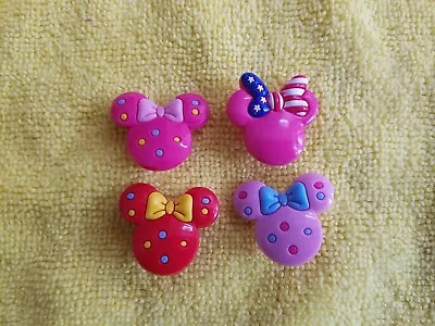 MINNIE MOUSE BOWKNOTS Shoe Charms/cake Toppers!! Set Of 4!! FAST USA SHIPPING! • $6.49