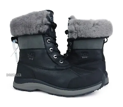 UGG Adirondack III Black Leather Fur Boots Womens Size 9 -NIB- • $170.95